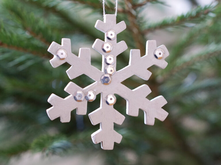 Decorating Snowflake Ornaments with Toddlers