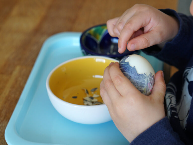 Food Preparation with Toddlers: Peeling eggs