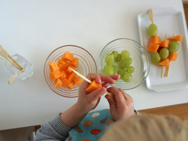 Food Preparation with Toddlers: Fruit Skewers